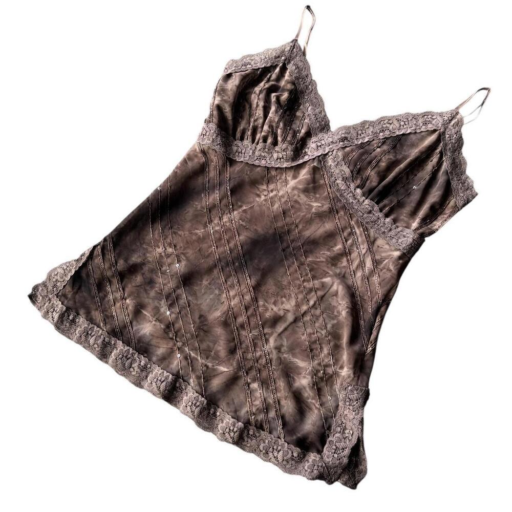 Y2K Sequin Dainty Lace Milkmaid Meghan Noland Cami size Medium